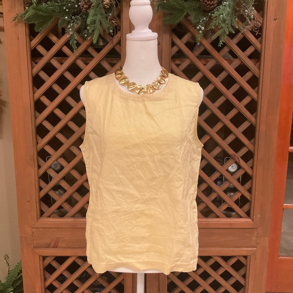 Quince Women's Small 100% Linen Tank Soft Yellow Sleeveless - Picture 1 of 4
